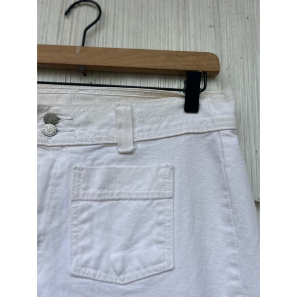 Vintage Levi's L2 White‎ High Waisted Wide Leg Jeans Double Button Zip Fly Sz 10 - Picture 3 of 11